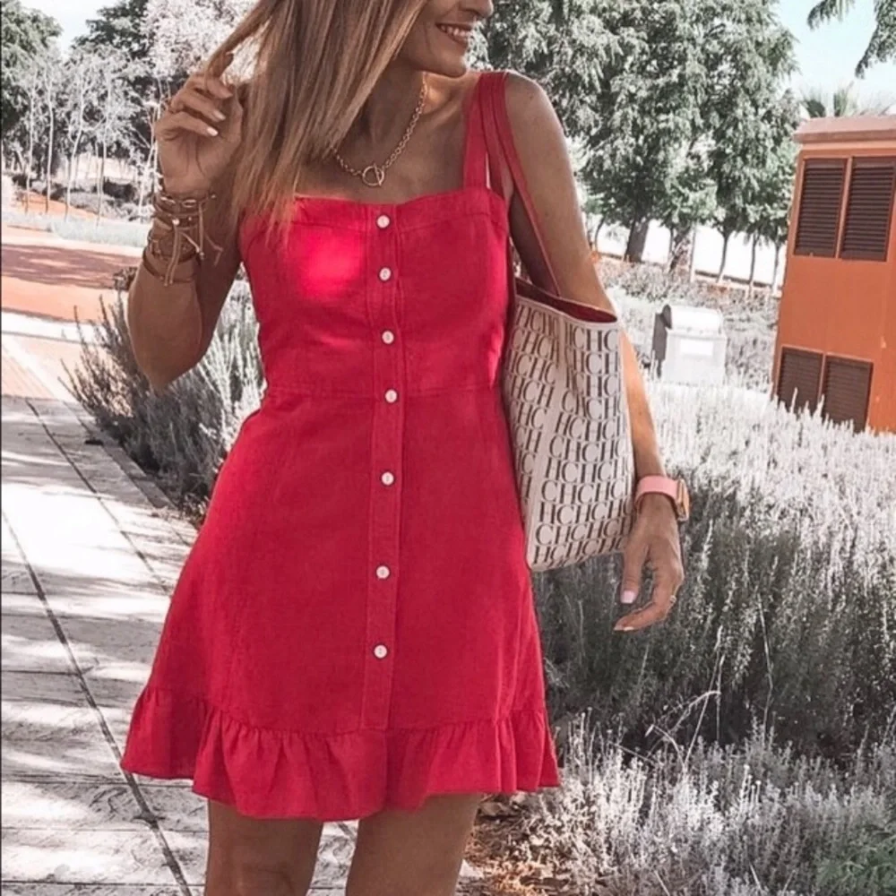 Zara | Dresses | Zara Red Ruffled Mini Dress Nwt | Poshmark